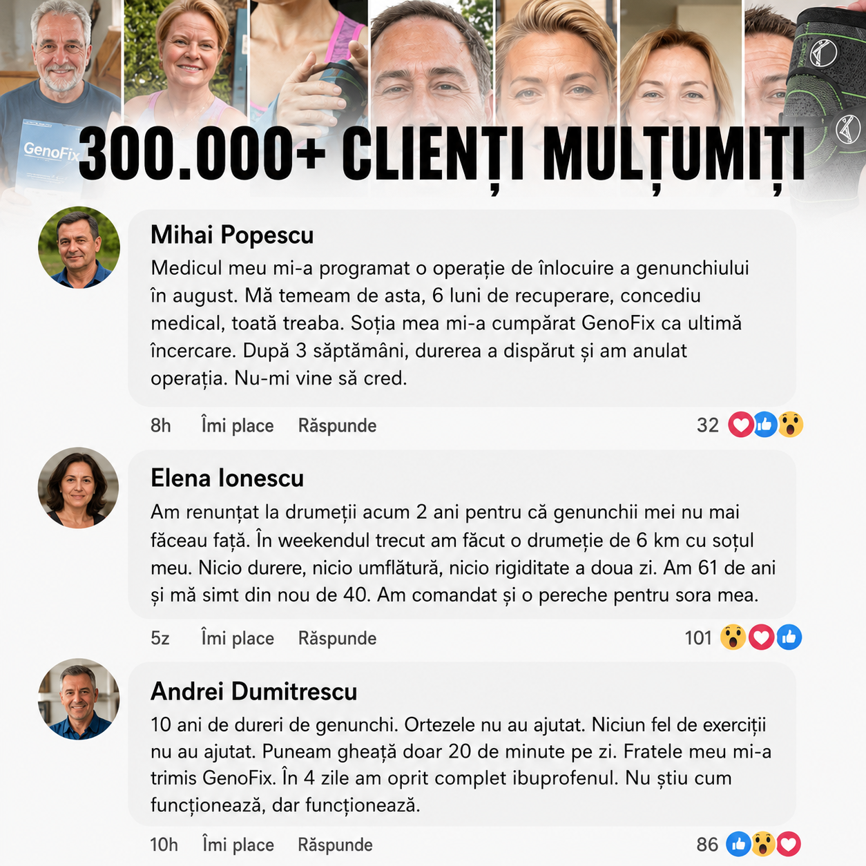 Genunchieră GenoFix™ – Susținere și Protecție pentru Genunchi