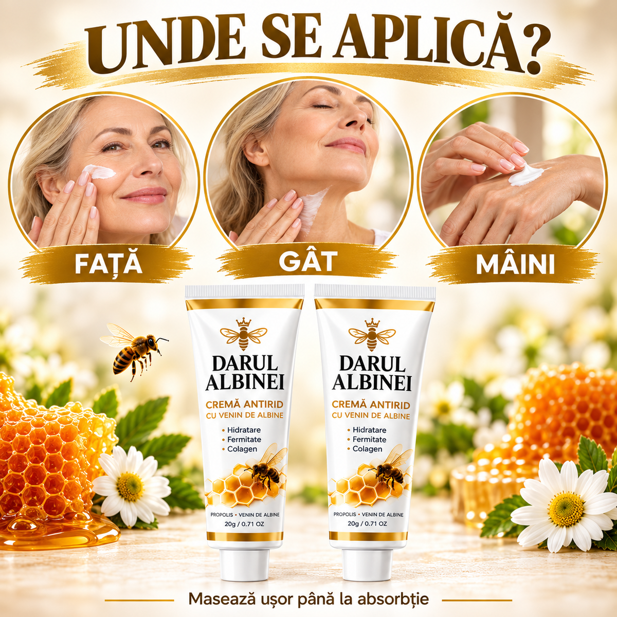 Cremă Darul Albinei™ ⭐ cu venin de albine (1+1 GRATIS)