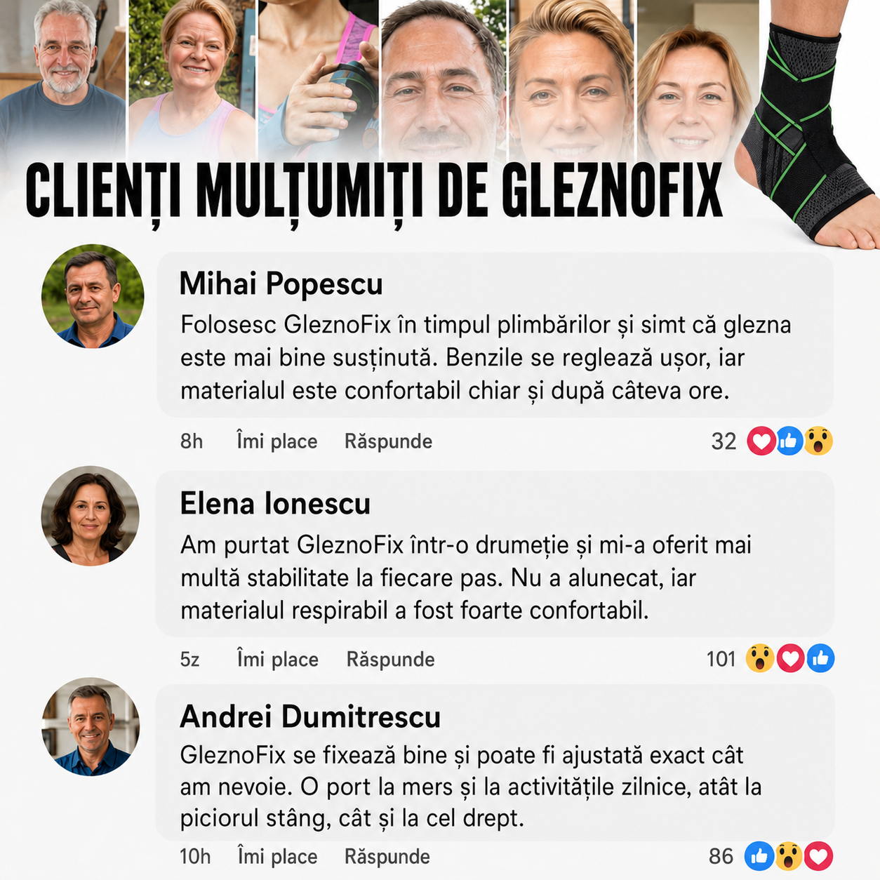 Gleznieră GleznoFix™ – Susținere și Protecție pentru Gleznă